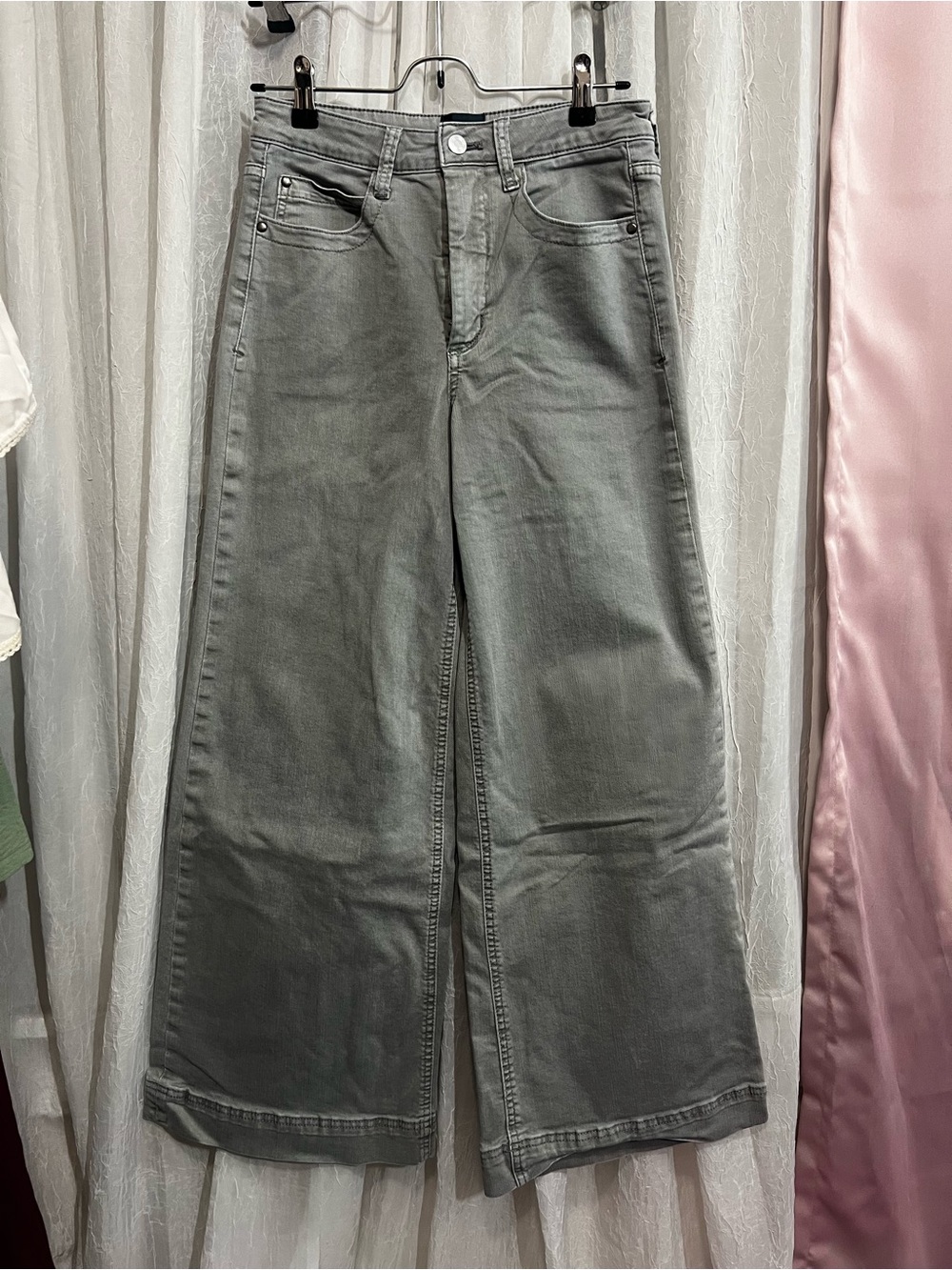 Anthropologie Gray Wide-Leg Jeans